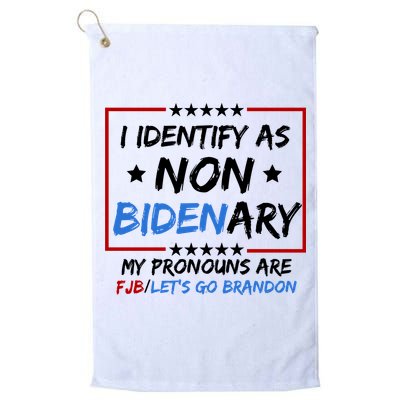 I Identify As Non Bidenary My Pronouns Are Fjb Lets Go Brandon Golf Towel