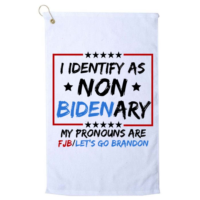 I Identify As Non Bidenary My Pronouns Are Fjb Lets Go Brandon Golf Towel