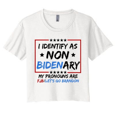 I Identify As Non Bidenary My Pronouns Are Fjb Lets Go Brandon Crop Top