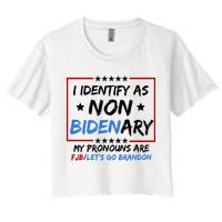 I Identify As Non Bidenary My Pronouns Are Fjb Lets Go Brandon Crop Top