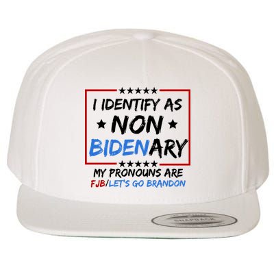 I Identify As Non Bidenary My Pronouns Are Fjb Lets Go Brandon Wool Snapback Cap