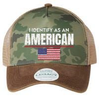 I Identify As An American No Identity Politics USA Flag Legacy Tie Dye Trucker Hat