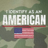 I Identify As An American No Identity Politics USA Flag Legacy Tie Dye Trucker Hat