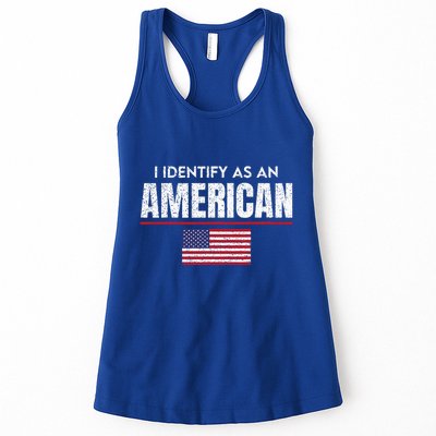 I Identify As An American No Identity Politics USA Flag Womens Tank Top