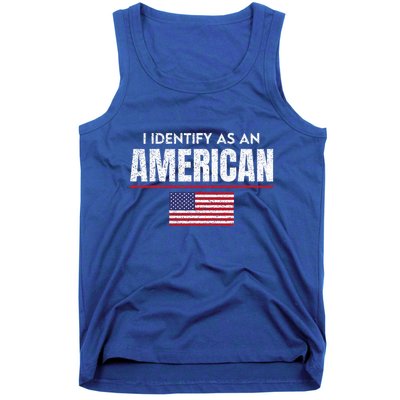 I Identify As An American No Identity Politics USA Flag Tank Top