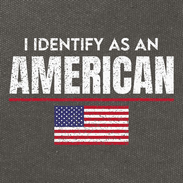 I Identify As An American No Identity Politics USA Flag Cotton Canvas Backpack