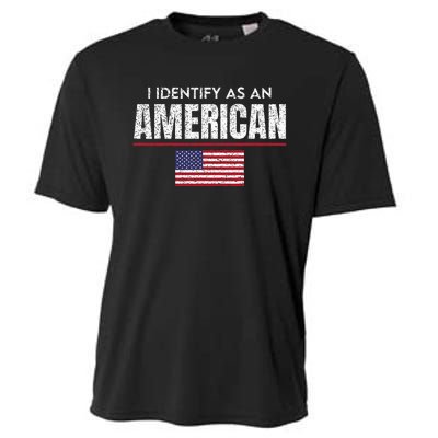 I Identify As An American No Identity Politics Usa Flag Cooling Performance Crew T-Shirt