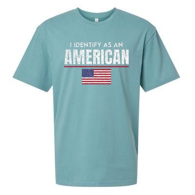 I Identify As An American No Identity Politics Usa Flag Sueded Cloud Jersey T-Shirt