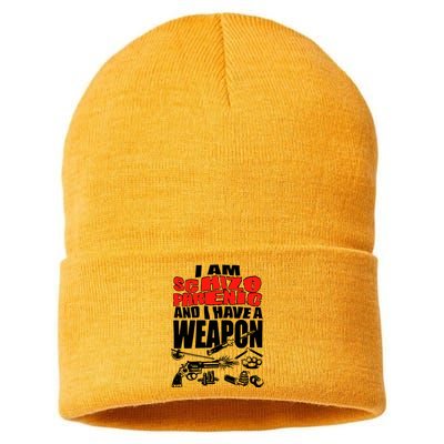 Ianisuglyyy I Am Schizophrenic And Have A Weapon Sustainable Knit Beanie