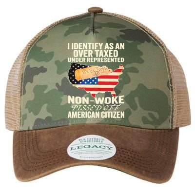 I Identify As An Over Taxed Under Represented Nonwoke Pissed Off Amer Legacy Tie Dye Trucker Hat