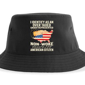 I Identify As An Over Taxed Under Represented Nonwoke Pissed Off Amer Sustainable Bucket Hat