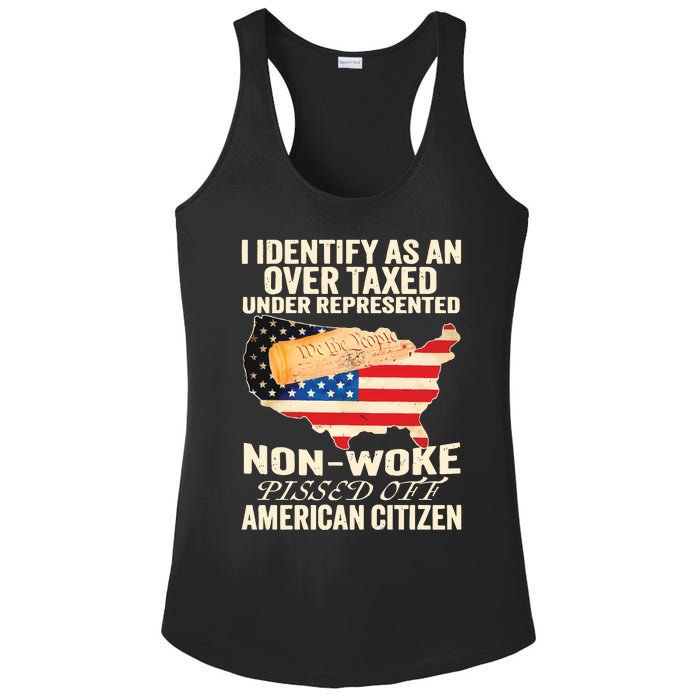 I Identify As An Over Taxed Under Represented Nonwoke Pissed Off Amer Ladies PosiCharge Competitor Racerback Tank