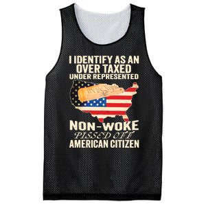 I Identify As An Over Taxed Under Represented Nonwoke Pissed Off Amer Mesh Reversible Basketball Jersey Tank