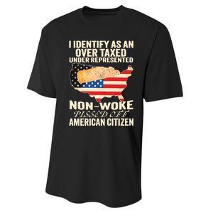 I Identify As An Over Taxed Under Represented Nonwoke Pissed Off Amer Performance Sprint T-Shirt