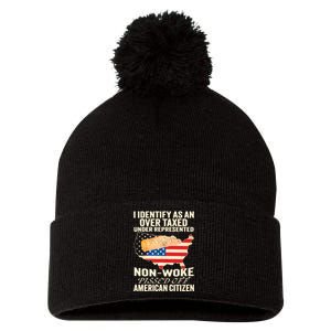 I Identify As An Over Taxed Under Represented Nonwoke Pissed Off Amer Pom Pom 12in Knit Beanie