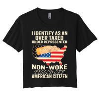 I Identify As An Over Taxed Under Represented Nonwoke Pissed Off Amer Women's Crop Top Tee