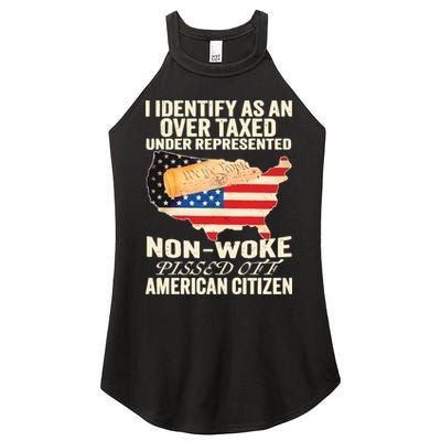 I Identify As An Over Taxed Under Represented Nonwoke Pissed Off Amer Women's Perfect Tri Rocker Tank
