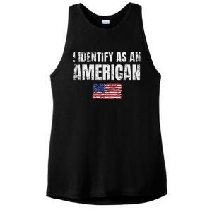 I Identify As An American Usa Patriotic Pride Ladies PosiCharge Tri-Blend Wicking Tank