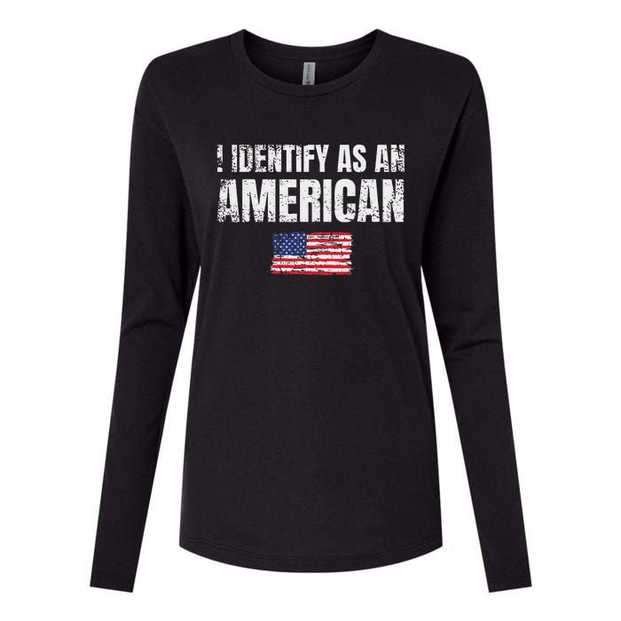 I Identify As An American Usa Patriotic Pride Womens Cotton Relaxed Long Sleeve T-Shirt