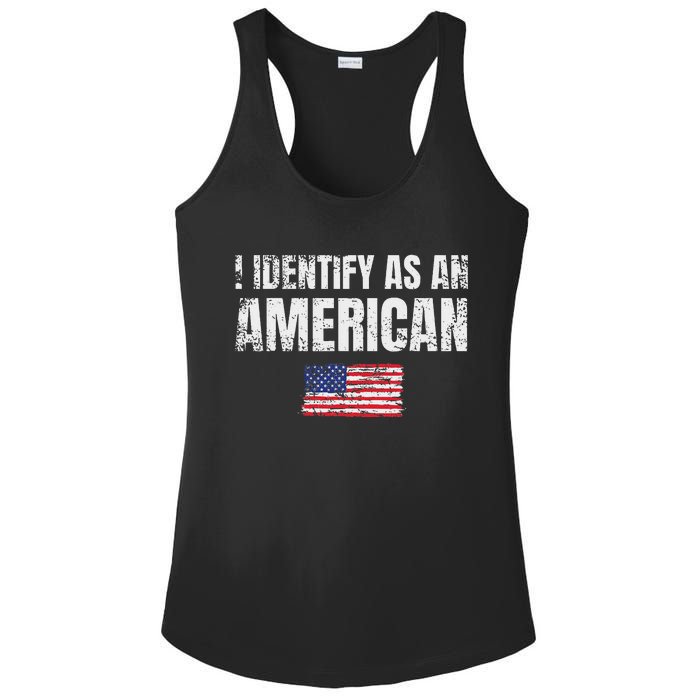 I Identify As An American Usa Patriotic Pride Ladies PosiCharge Competitor Racerback Tank