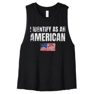 I Identify As An American Usa Patriotic Pride Women's Racerback Cropped Tank