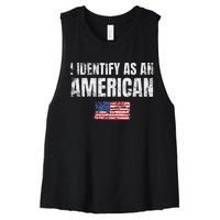 I Identify As An American Usa Patriotic Pride Women's Racerback Cropped Tank