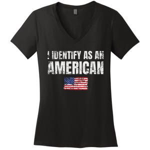 I Identify As An American Usa Patriotic Pride Women's V-Neck T-Shirt