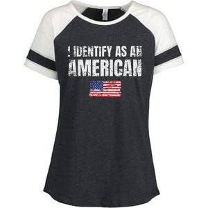 I Identify As An American Usa Patriotic Pride Enza Ladies Jersey Colorblock Tee