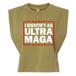 I Identify As Ultra MAGA, Ultra MAGA And Proud 4th Of July Garment-Dyed Women's Muscle Tee