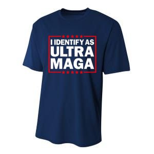 I Identify As Ultra MAGA, Ultra MAGA And Proud 4th Of July Performance Sprint T-Shirt