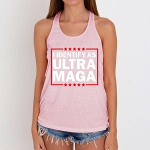 I Identify As Ultra MAGA, Ultra MAGA And Proud 4th Of July Women's Knotted Racerback Tank