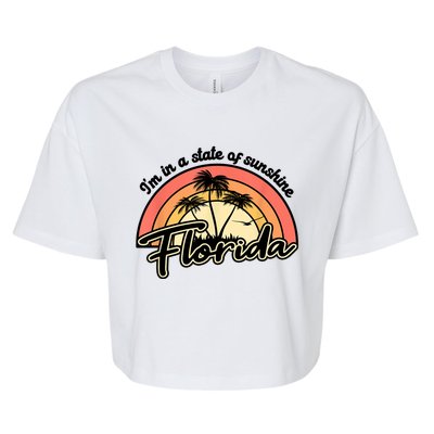 I'm In A State Of Sunshine Florida Beach Sun Bella+Canvas Jersey Crop Tee