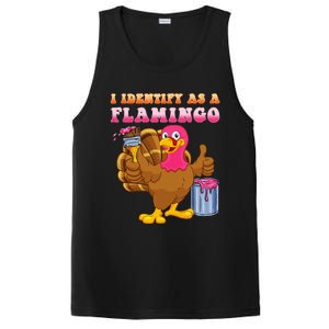 I Identify As A Flamingo Turkey Funny Thanksgiving PosiCharge Competitor Tank