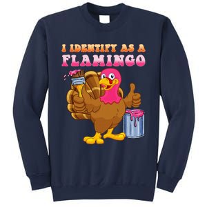 I Identify As A Flamingo Turkey Funny Thanksgiving Sweatshirt