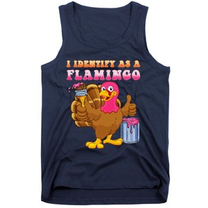 I Identify As A Flamingo Turkey Funny Thanksgiving Tank Top