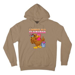 I Identify As A Flamingo Turkey Funny Thanksgiving Hoodie