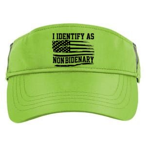 I Identify As Non Bidenary Anti Joe Biden Adult Drive Performance Visor