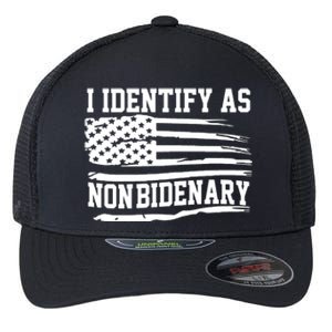 I Identify As Non Bidenary Anti Joe Biden Flexfit Unipanel Trucker Cap