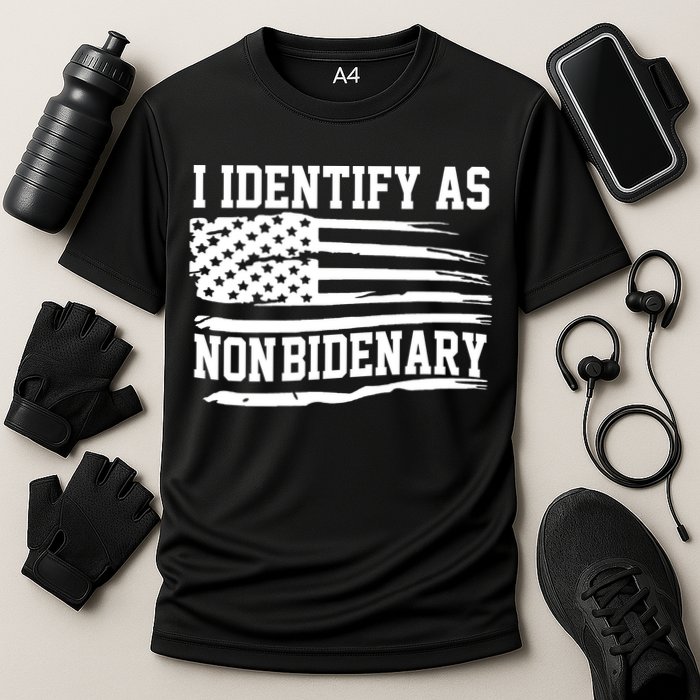 I Identify As Non Bidenary Anti Joe Biden Cooling Performance Crew T-Shirt