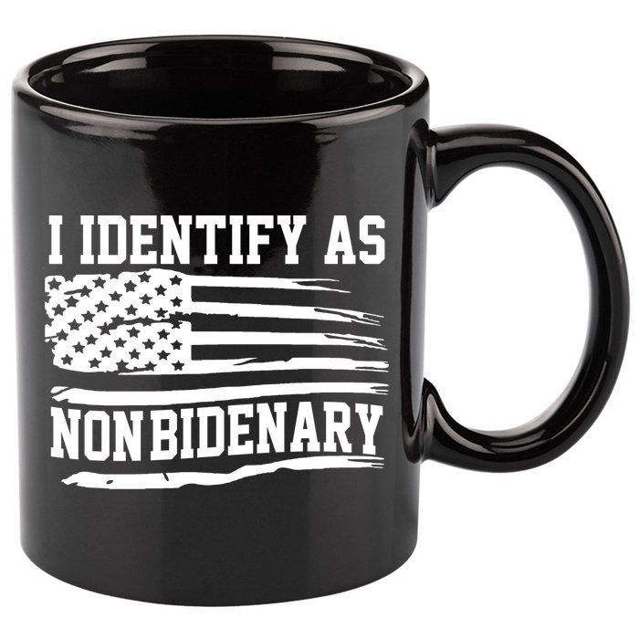 I Identify As Non Bidenary Anti Joe Biden 11oz C Handle Ceramic Mug