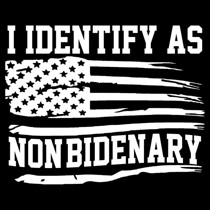 I Identify As Non Bidenary Anti Joe Biden Drawstring Bag