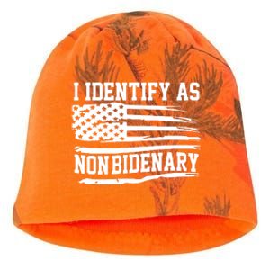 I Identify As Non Bidenary Anti Joe Biden Kati - Camo Knit Beanie