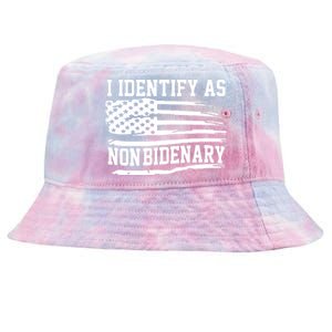 I Identify As Non Bidenary Anti Joe Biden Tie-Dyed Bucket Hat