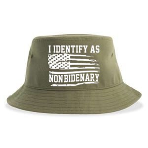 I Identify As Non Bidenary Anti Joe Biden Sustainable Bucket Hat