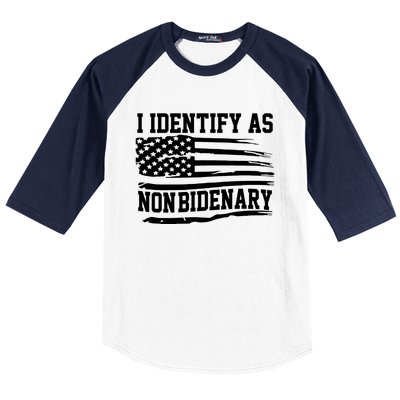 I Identify As Non Bidenary Anti Joe Biden Baseball Sleeve Shirt