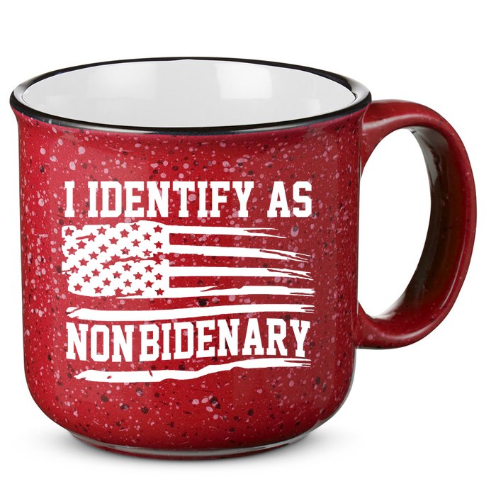 I Identify As Non Bidenary Anti Joe Biden 15oz Campfire Ceramic Mug