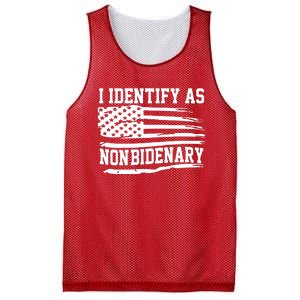 I Identify As Non Bidenary Anti Joe Biden Mesh Reversible Basketball Jersey Tank