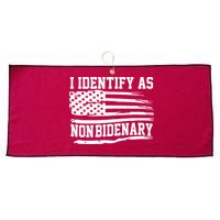 I Identify As Non Bidenary Anti Joe Biden Large Microfiber Waffle Golf Towel