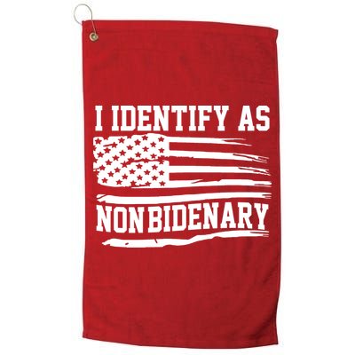 I Identify As Non Bidenary Anti Joe Biden Golf Towel