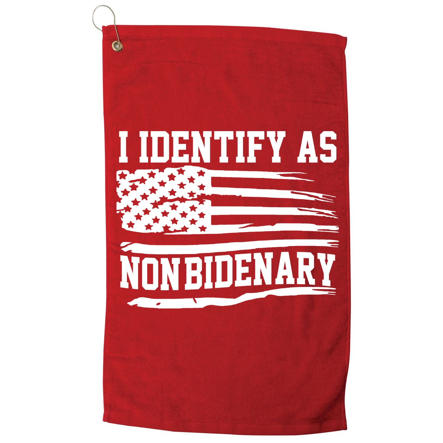 I Identify As Non Bidenary Anti Joe Biden Golf Towel